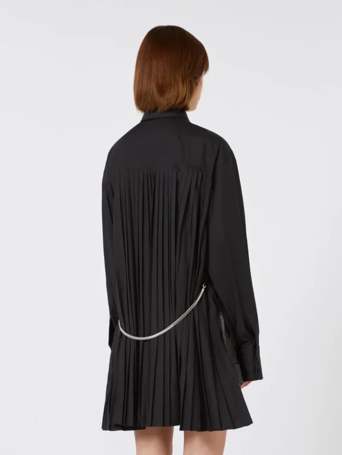 Overshirt mit Plissee-Detail, schwarz Overshirt mit Plissee-Detail, schwarz
