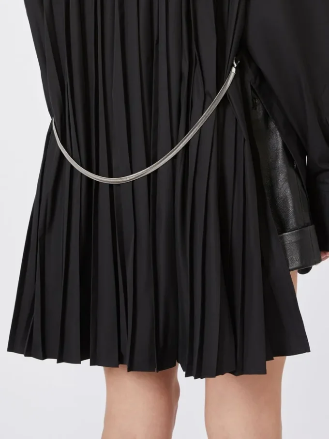 Overshirt mit Plissee-Detail, schwarz Overshirt mit Plissee-Detail, schwarz