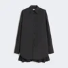 Overshirt mit Plissee-Detail, schwarz Overshirt mit Plissee-Detail, schwarz