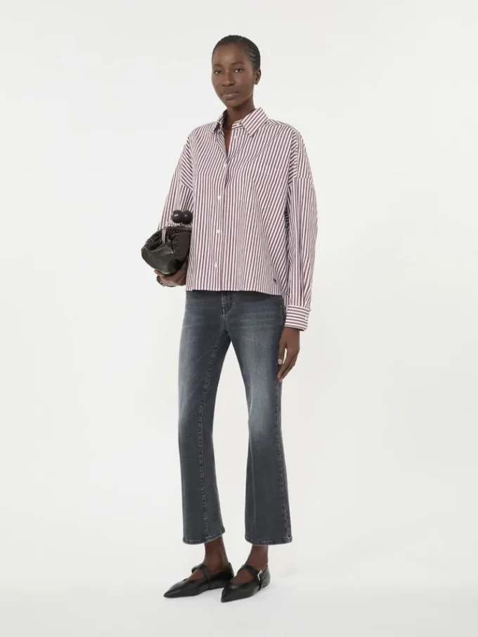 Oversize-Baumwollhemd, bordeauxrot Oversize-Baumwollhemd, bordeauxrot