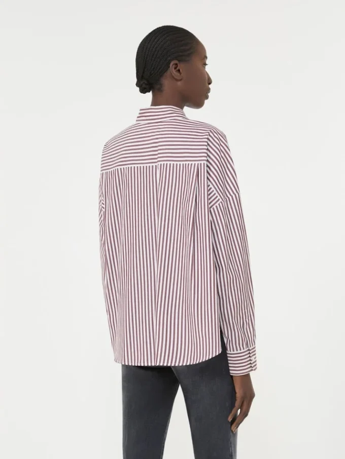Oversize-Baumwollhemd, bordeauxrot Oversize-Baumwollhemd, bordeauxrot