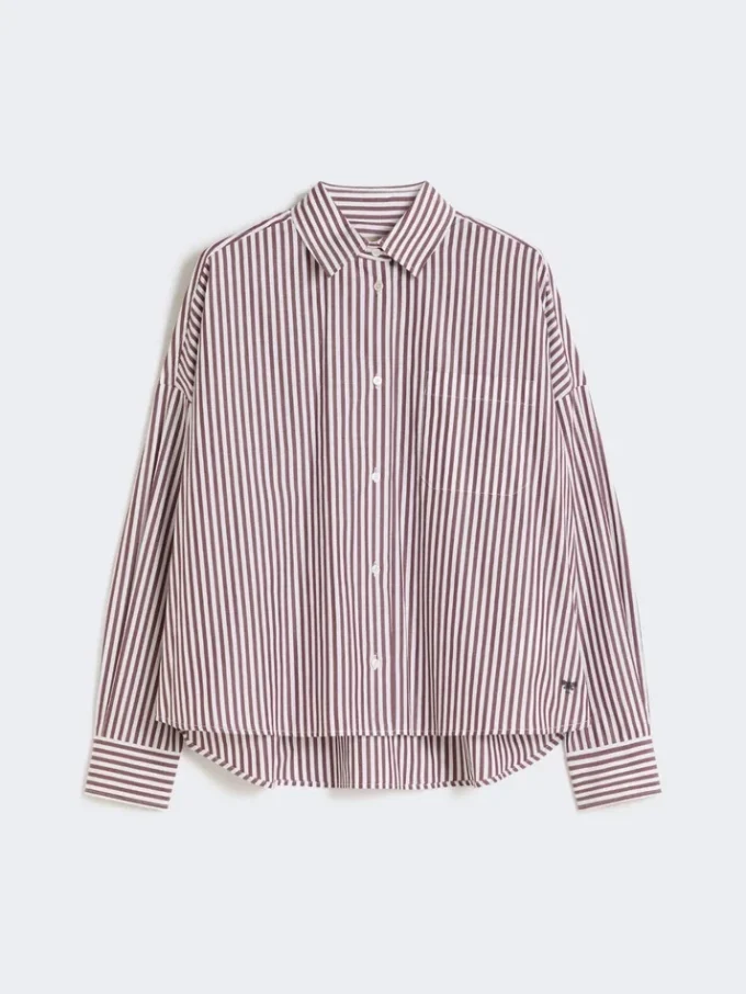 Oversize-Baumwollhemd, bordeauxrot Oversize-Baumwollhemd, bordeauxrot