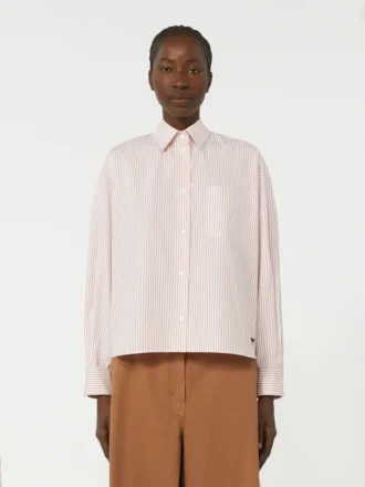 Oversize-Baumwollhemd, rosa