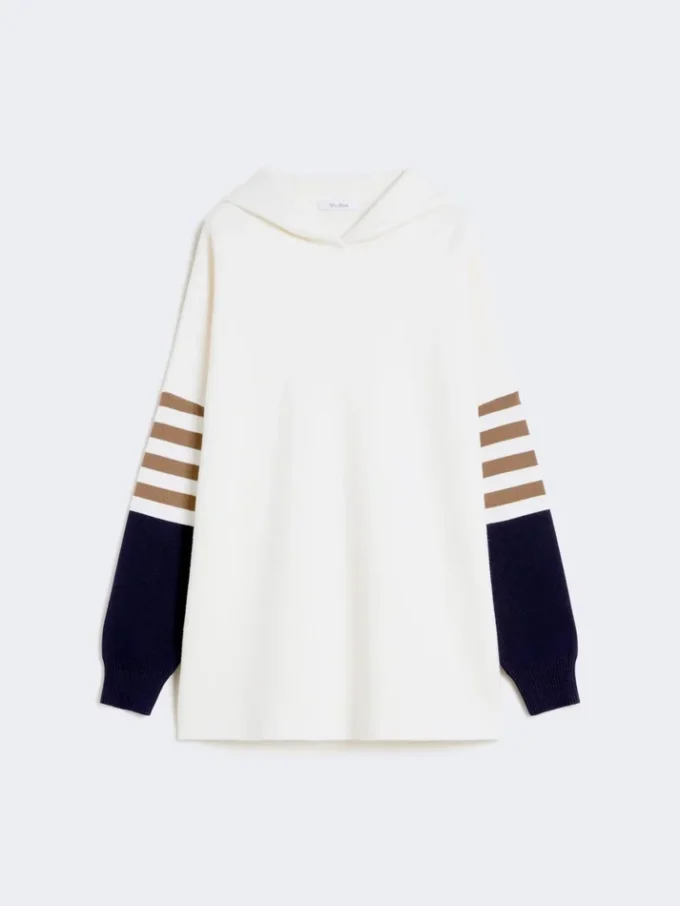 Oversize-Pullover aus Wollstrick, elfenbeinfarben Oversize-Pullover aus Wollstrick, elfenbeinfarben