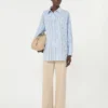 Oversized-Baumwollhemd mit Streifen, hellblau Oversized-Baumwollhemd mit Streifen, hellblau