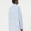 Oversized-Baumwollhemd mit Streifen, hellblau Oversized-Baumwollhemd mit Streifen, hellblau