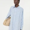 Oversized-Baumwollhemd mit Streifen, hellblau Oversized-Baumwollhemd mit Streifen, hellblau