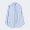 Oversized-Baumwollhemd mit Streifen, hellblau Oversized-Baumwollhemd mit Streifen, hellblau