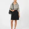 Oversized-Hemd aus bedrucktem Popeline, beige