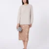 Oversized-Pullover aus Alpaka und Baumwolle, sandfarben Oversized-Pullover aus Alpaka und Baumwolle, sandfarben