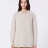 Oversized-Pullover aus Alpaka und Baumwolle, sandfarben Oversized-Pullover aus Alpaka und Baumwolle, sandfarben