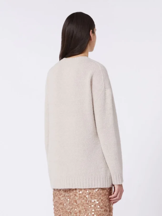 Oversized-Pullover aus Alpaka und Baumwolle, sandfarben Oversized-Pullover aus Alpaka und Baumwolle, sandfarben
