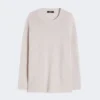Oversized-Pullover aus Alpaka und Baumwolle, sandfarben Oversized-Pullover aus Alpaka und Baumwolle, sandfarben