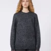 Oversized-Pullover aus Mohair und Lurex, dunkelgrau Oversized-Pullover aus Mohair und Lurex, dunkelgrau