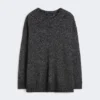 Oversized-Pullover aus Mohair und Lurex, dunkelgrau Oversized-Pullover aus Mohair und Lurex, dunkelgrau