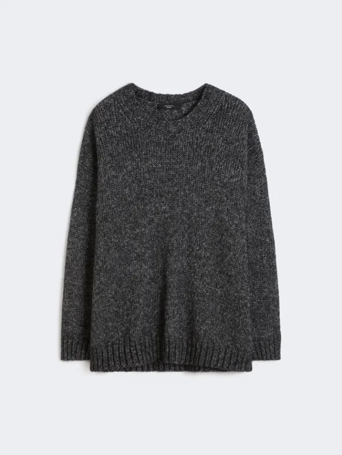 Oversized-Pullover aus Mohair und Lurex, dunkelgrau Oversized-Pullover aus Mohair und Lurex, dunkelgrau
