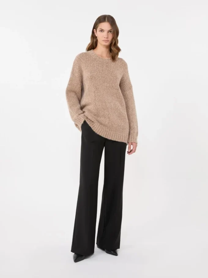 Oversized-Pullover aus Mohair und Lurex, kupferfarben
