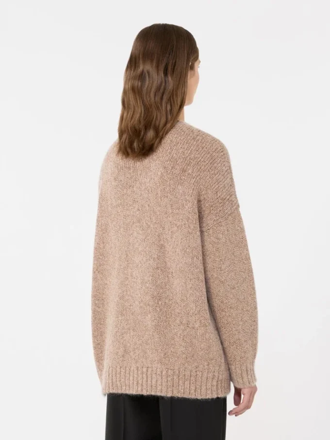 Oversized-Pullover aus Mohair und Lurex, kupferfarben
