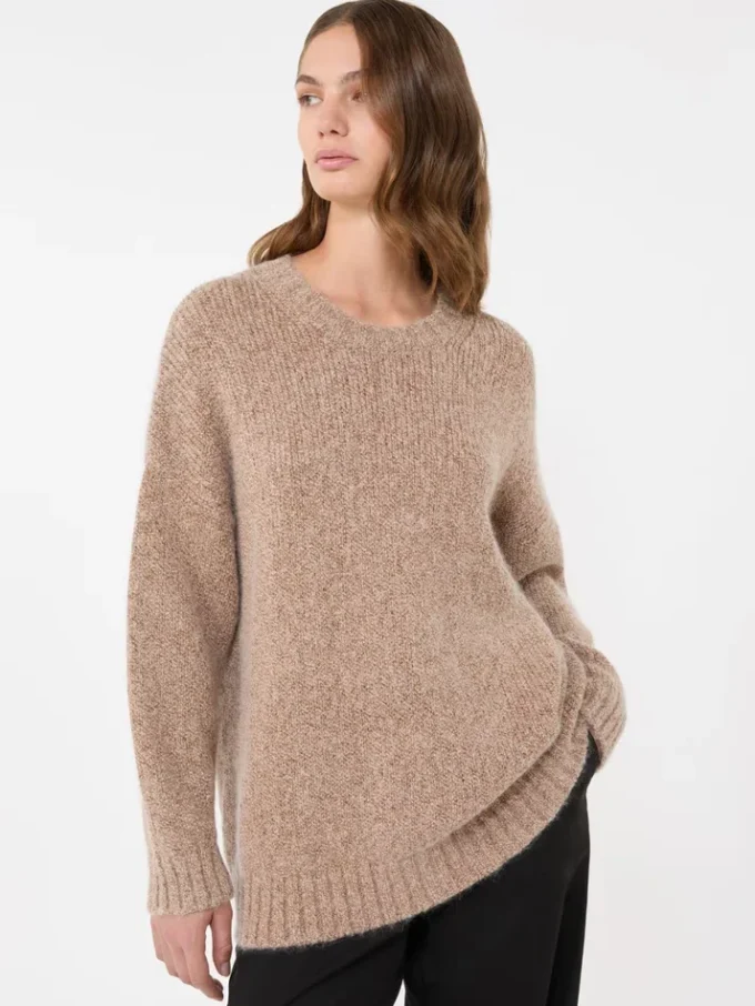 Oversized-Pullover aus Mohair und Lurex, kupferfarben