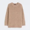 Oversized-Pullover aus Mohair und Lurex, kupferfarben