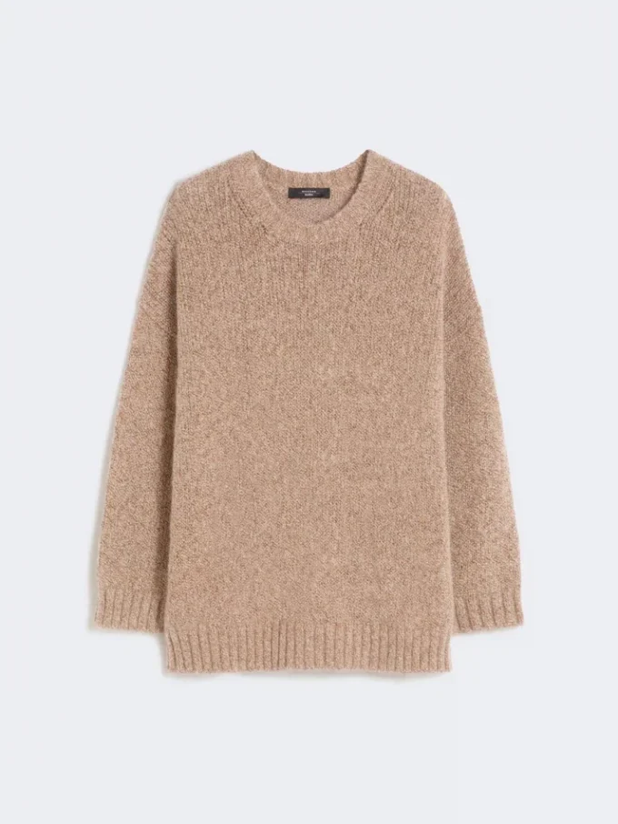 Oversized-Pullover aus Mohair und Lurex, kupferfarben