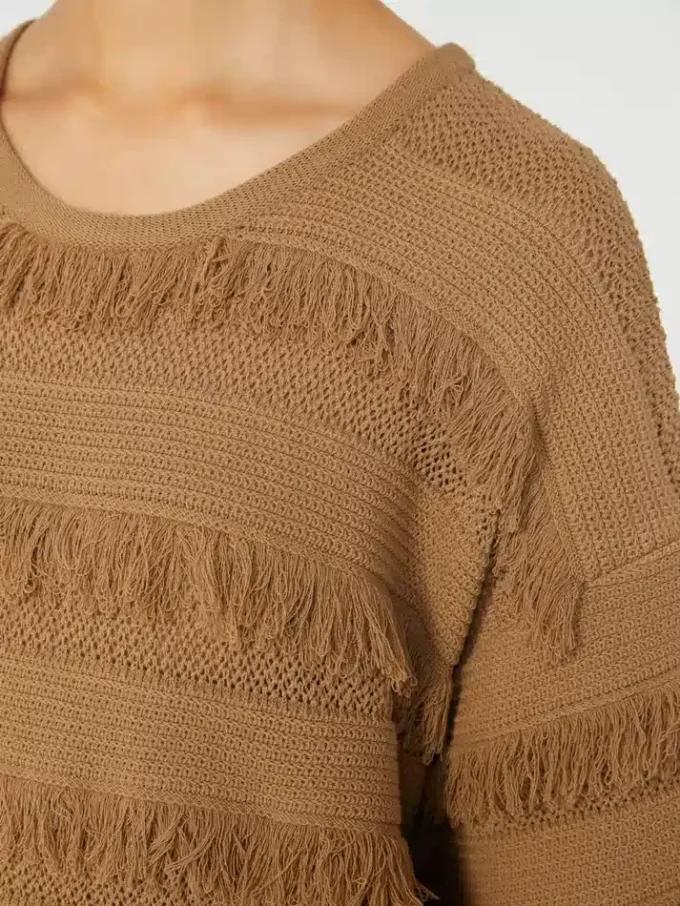 Oversized-Pullover aus Viskose mit Muster, Desert Oversized-Pullover aus Viskose mit Muster, Desert