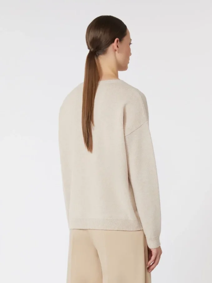 Oversized-Pullover aus Wolle und Kaschmir, Albino