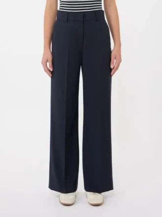 Palazzo-Hose aus Wollstoff, marineblau