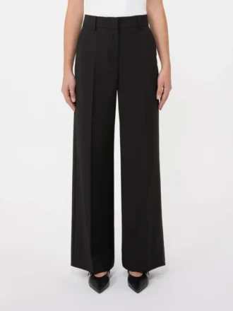 Palazzo-Hose aus Wollstoff, schwarz