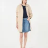 Parka aus wasserabweisendem, wattiertem Stoff, sand