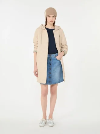 Parka aus wasserabweisendem, wattiertem Stoff, sand