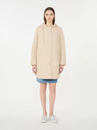 Parka aus wasserabweisendem, wattiertem Stoff, sand