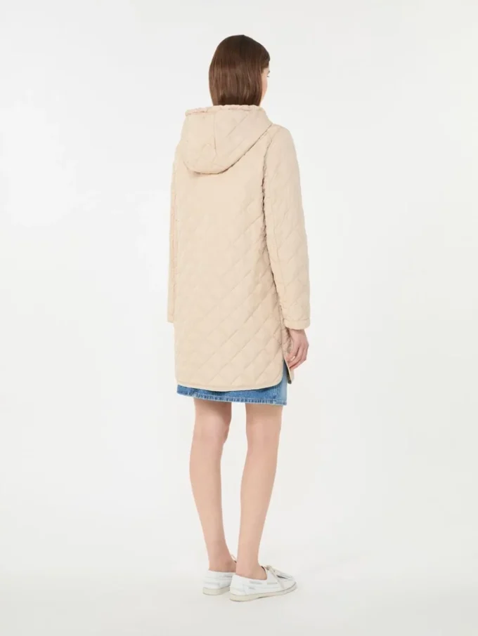 Parka aus wasserabweisendem, wattiertem Stoff, sand
