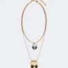 Pasticcino-Tasche Metall-Halskette, Gold