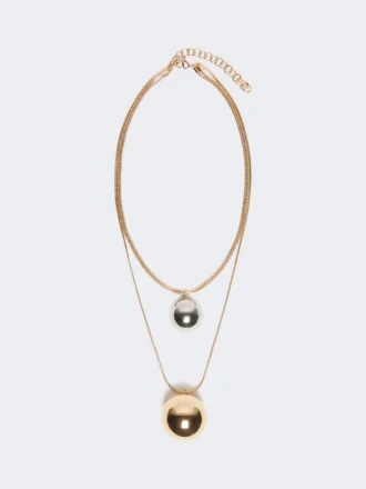 Pasticcino-Tasche Metall-Halskette, Gold