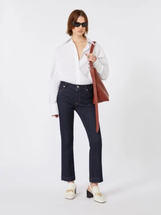 Perfekt sitzende Mini-Flare-Jeans, ultramarinblau