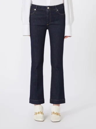 Perfekt sitzende Mini-Flare-Jeans, ultramarinblau