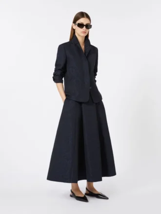 Plissierter Jacquard-Rock, mitternachtsblau