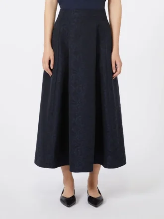 Plissierter Jacquard-Rock, mitternachtsblau