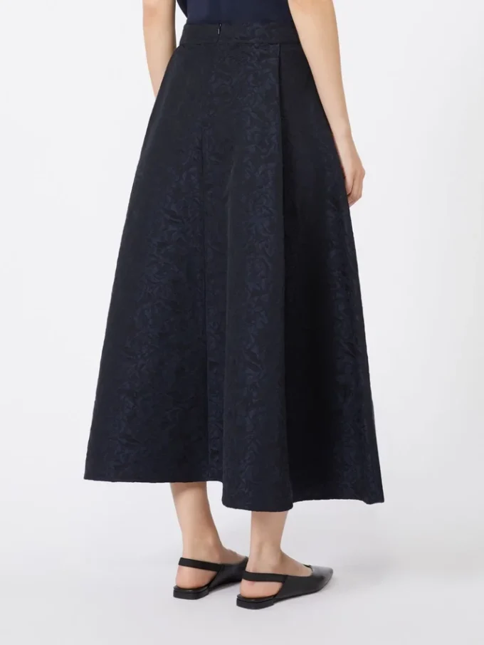 Plissierter Jacquard-Rock, mitternachtsblau Plissierter Jacquard-Rock, mitternachtsblau