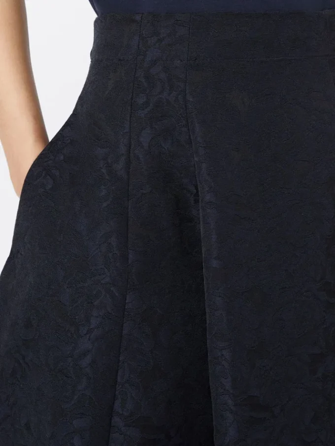 Plissierter Jacquard-Rock, mitternachtsblau Plissierter Jacquard-Rock, mitternachtsblau