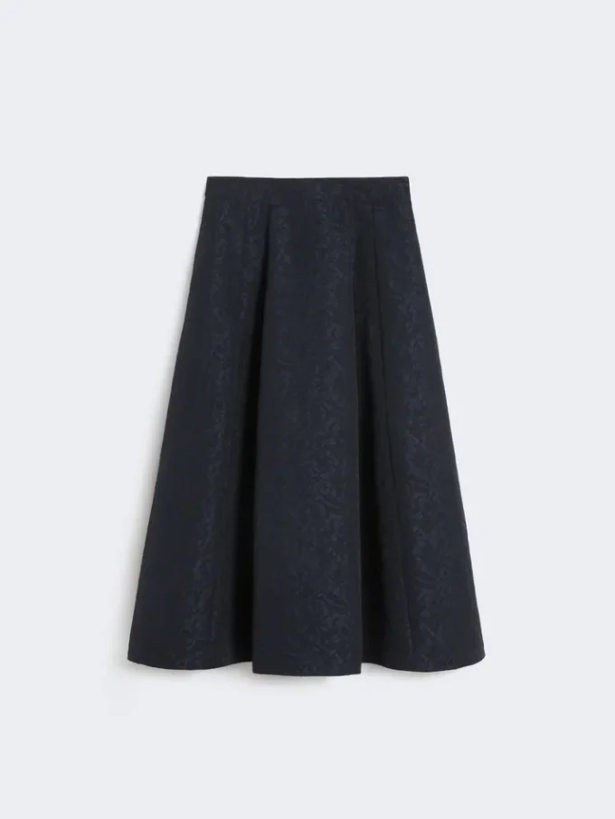Plissierter Jacquard-Rock, mitternachtsblau Plissierter Jacquard-Rock, mitternachtsblau