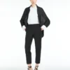 Plissierter Stoff-Bolero, schwarz Plissierter Stoff-Bolero, schwarz