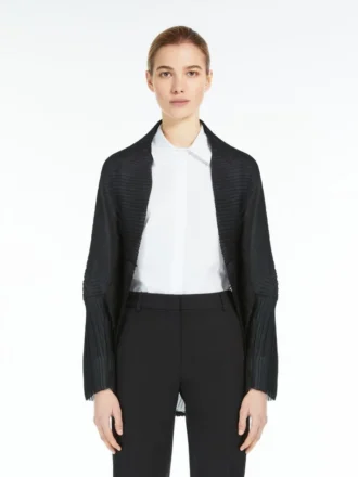 Plissierter Stoff-Bolero, schwarz