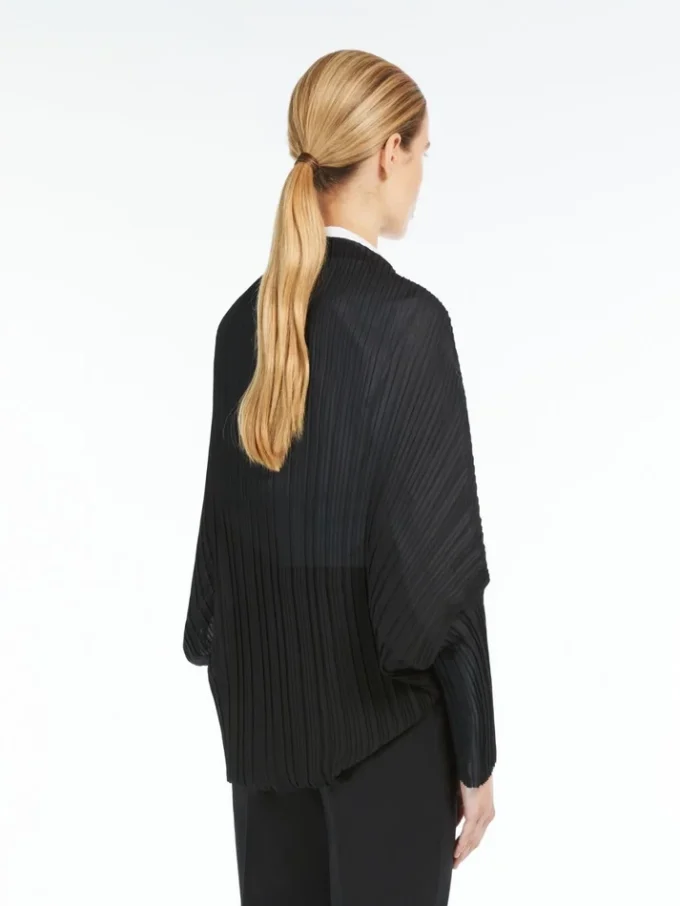 Plissierter Stoff-Bolero, schwarz Plissierter Stoff-Bolero, schwarz