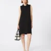 Polo-Kleid aus Scuba-Jersey, schwarz Polo-Kleid aus Scuba-Jersey, schwarz