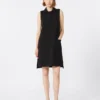 Polo-Kleid aus Scuba-Jersey, schwarz Polo-Kleid aus Scuba-Jersey, schwarz