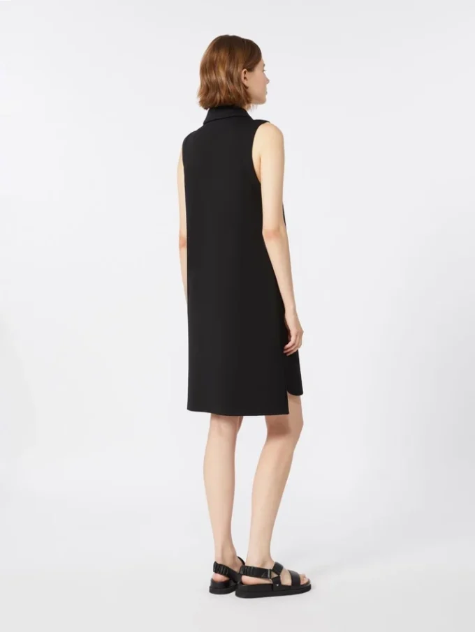 Polo-Kleid aus Scuba-Jersey, schwarz Polo-Kleid aus Scuba-Jersey, schwarz