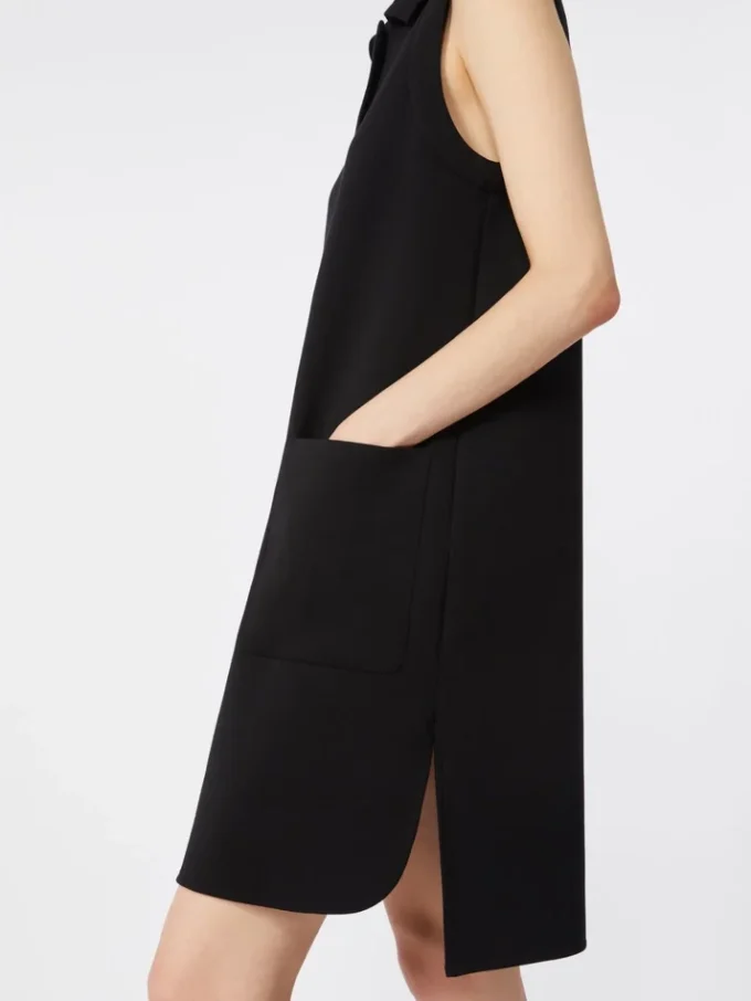 Polo-Kleid aus Scuba-Jersey, schwarz Polo-Kleid aus Scuba-Jersey, schwarz