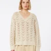 Pullover aus Baumwollgarn und Pailletten, beige
